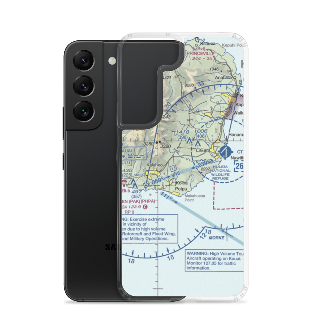 Haiku Airstrip (HI33) VFR Sectional Samsung Case Samsung Galaxy S22 model shown