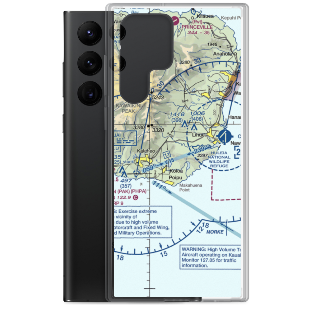 Haiku Airstrip (HI33) VFR Sectional Samsung Case Samsung Galaxy S22 Ultra model shown