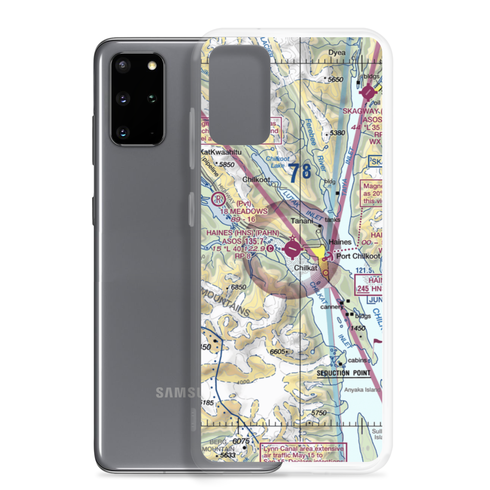 Haines Airport (HNS) VFR Sectional Samsung Case Samsung Galaxy S20 Plus model shown