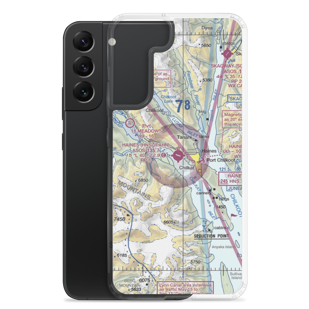 Haines Airport (HNS) VFR Sectional Samsung Case Samsung Galaxy S22 Plus model shown