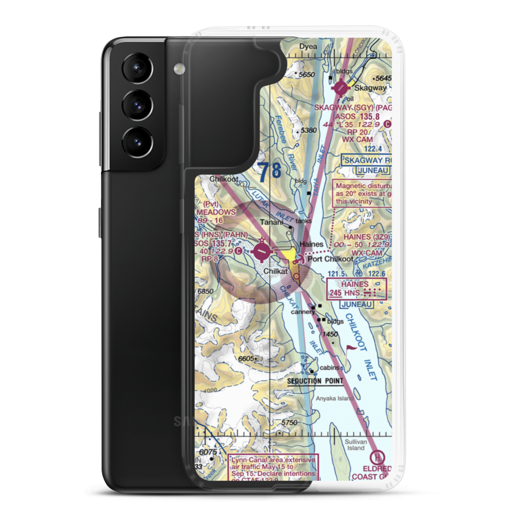 Haines Seaplane Base (3Z9) VFR Sectional Samsung Case Samsung Galaxy S21 Plus model shown