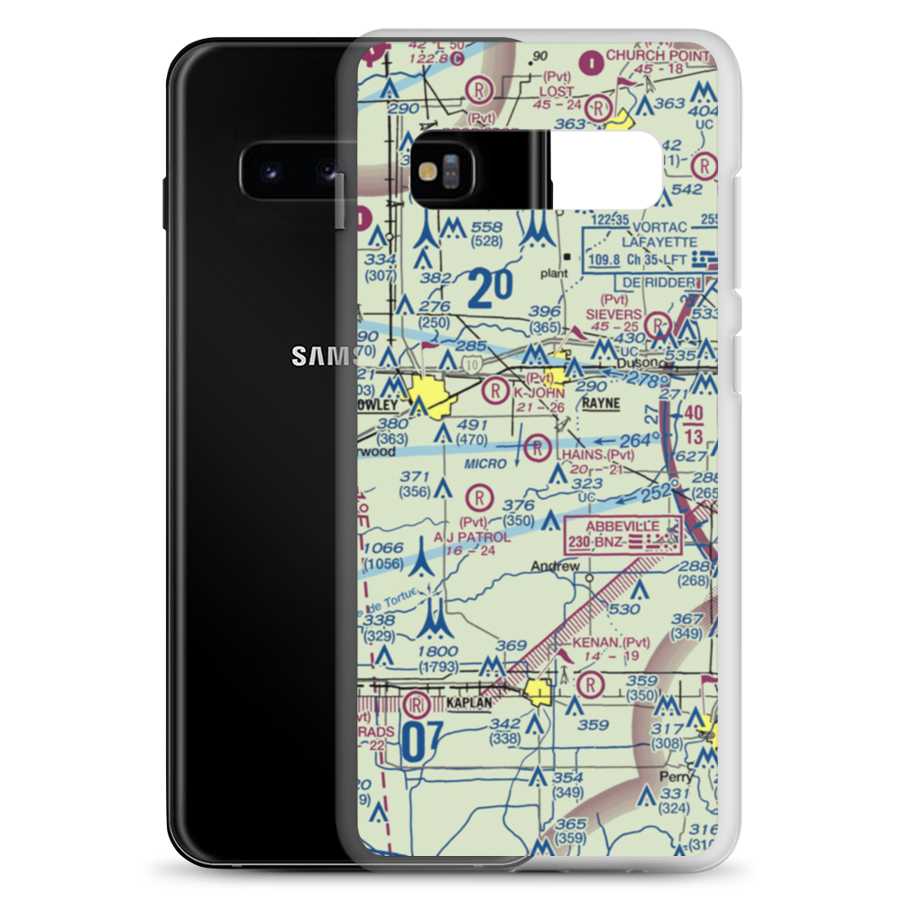 Hains Airstrip (12LS) VFR Sectional Samsung Case Samsung Galaxy S10+ model shown