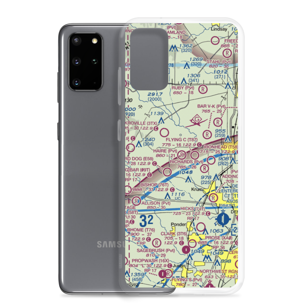 Haire Airport (TX33) VFR Sectional Samsung Case Samsung Galaxy S20 Plus model shown