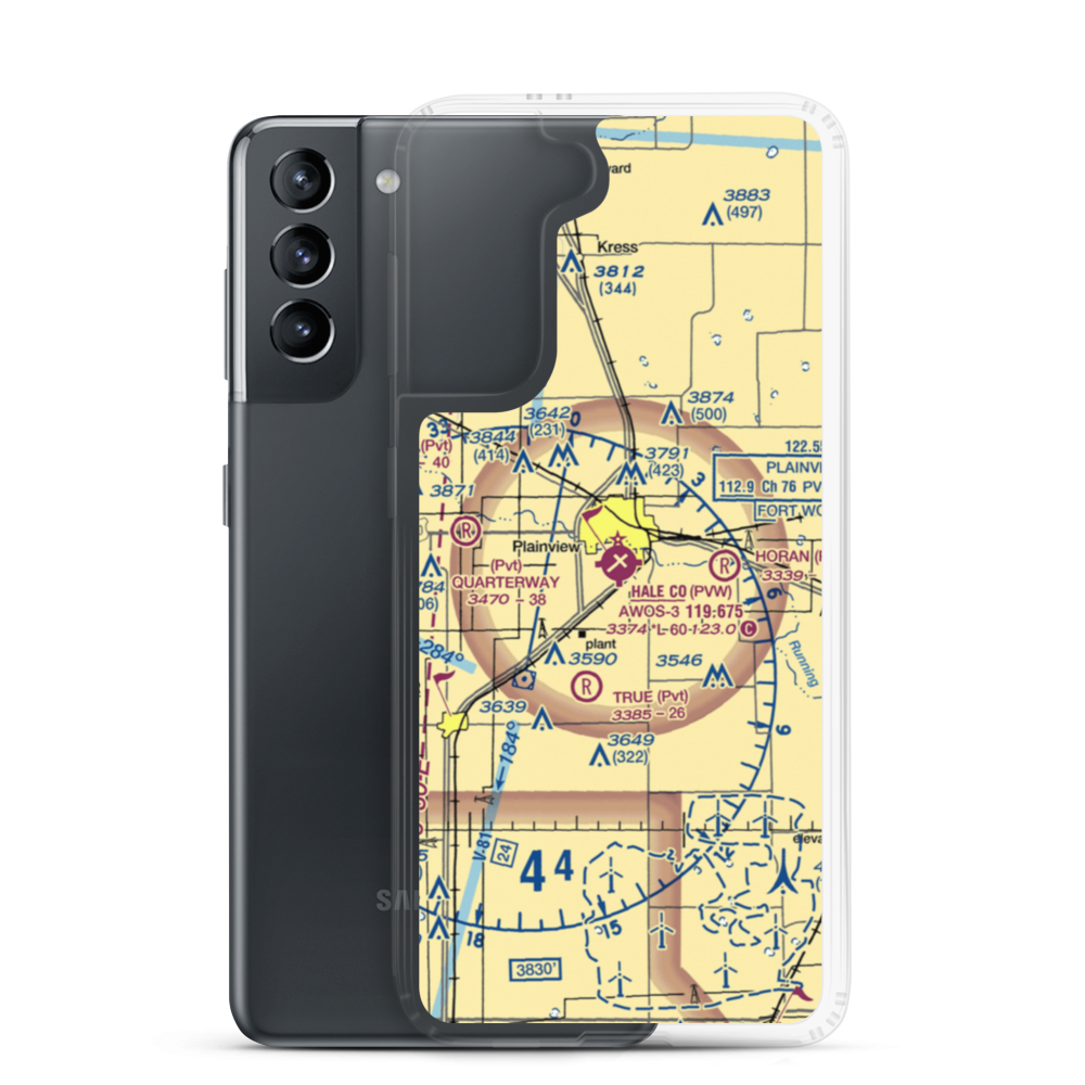 Hale County Airport (PVW) VFR Sectional Samsung Case Samsung Galaxy S21 model shown