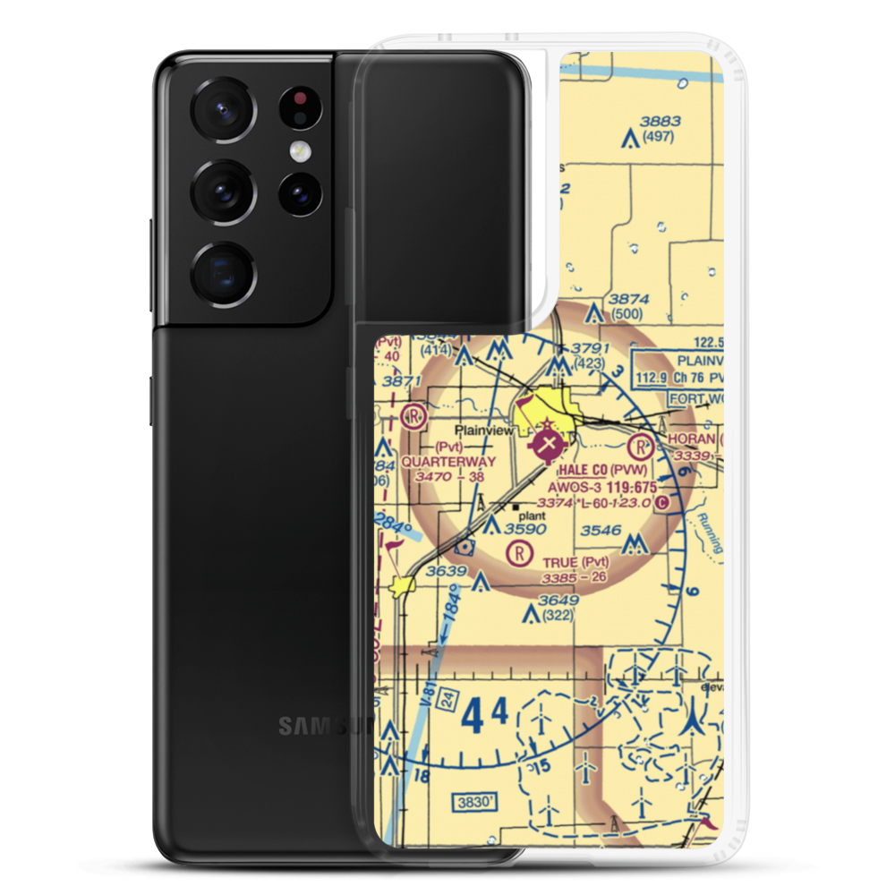 Hale County Airport (PVW) VFR Sectional Samsung Case Samsung Galaxy S21 Ultra model shown