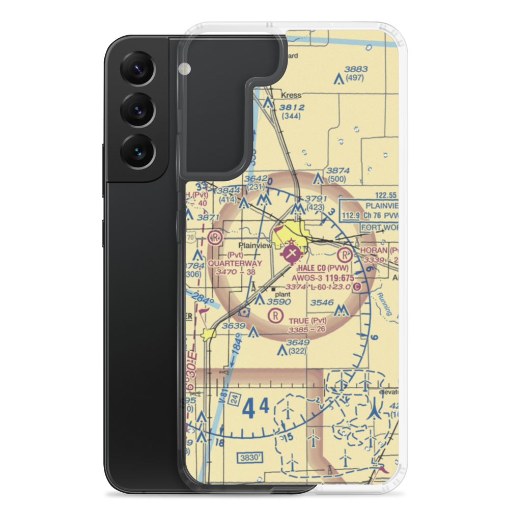 Hale County Airport (PVW) VFR Sectional Samsung Case Samsung Galaxy S22 Plus model shown