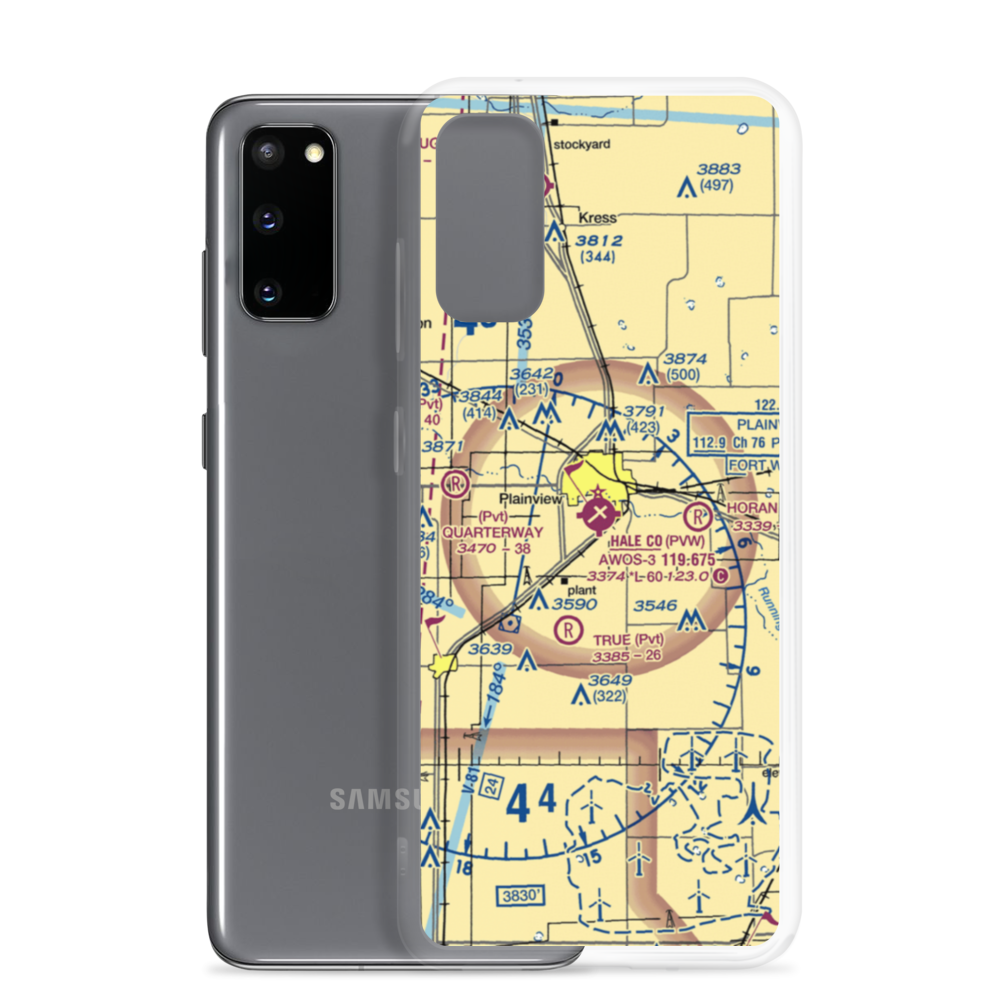 Hale County Airport (PVW) VFR Sectional Samsung Case Samsung Galaxy S20 model shown