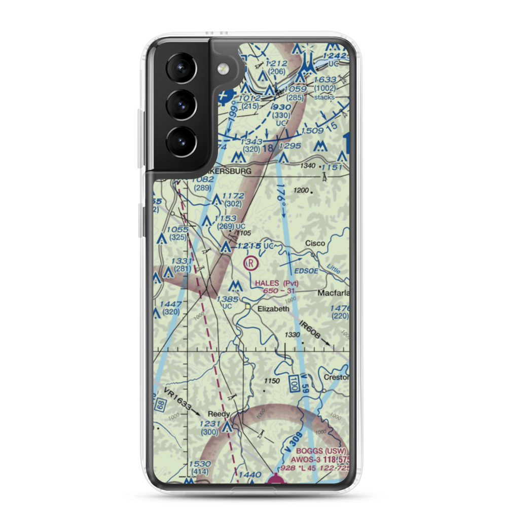 Hales Landing Airport (2WV3) VFR Sectional Samsung Case Samsung Galaxy S21 Plus model shown