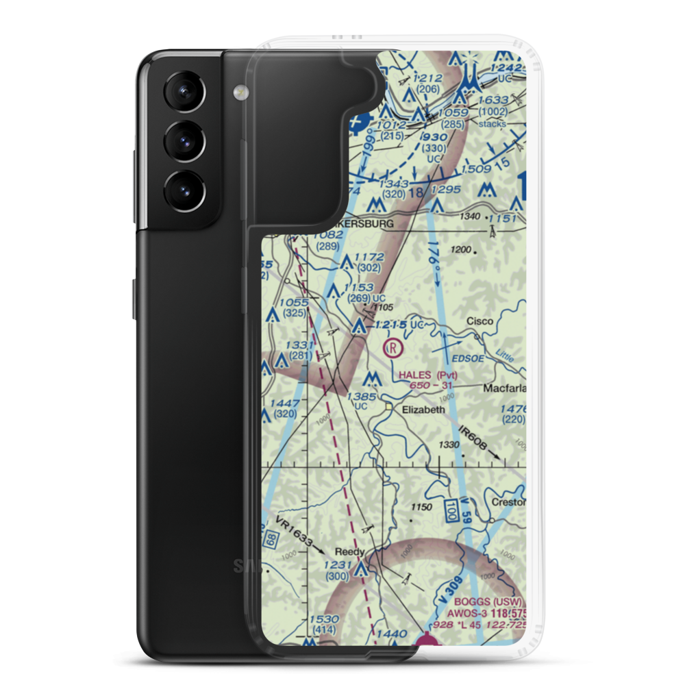 Hales Landing Airport (2WV3) VFR Sectional Samsung Case Samsung Galaxy S21 Plus model shown