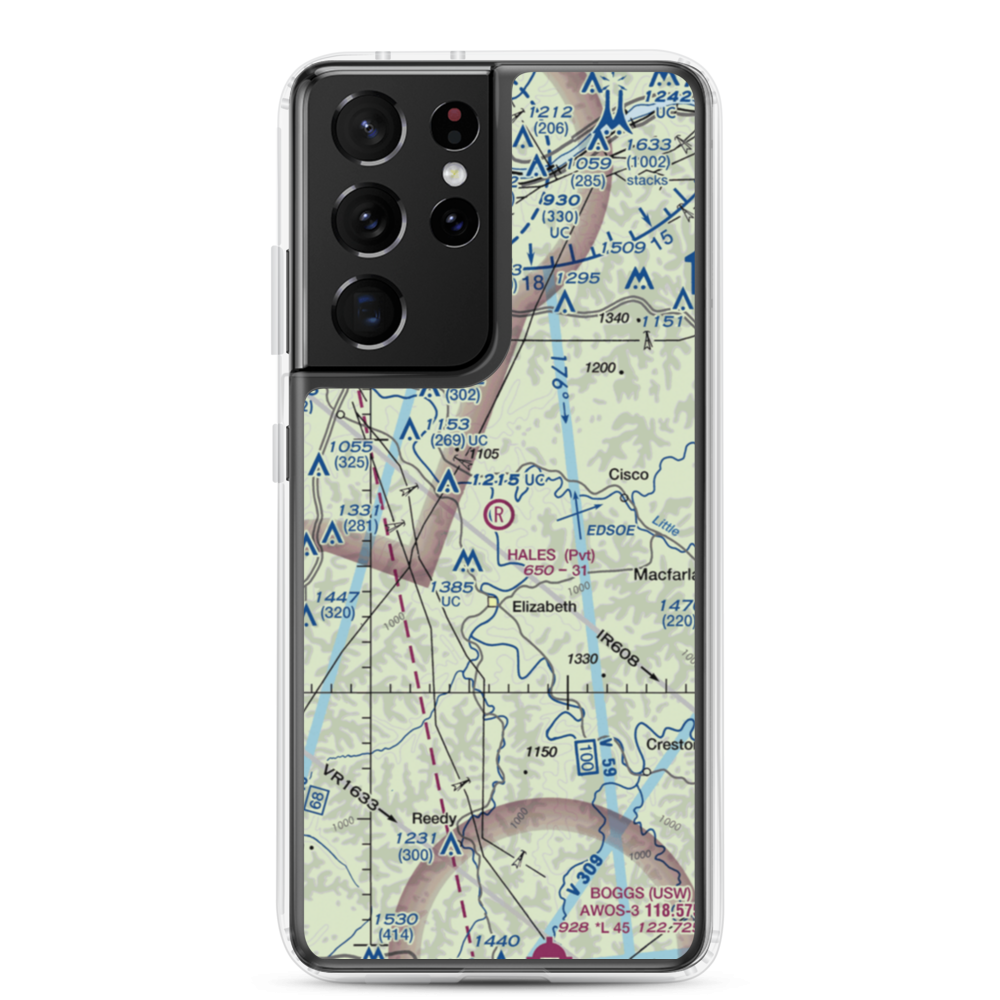 Hales Landing Airport (2WV3) VFR Sectional Samsung Case Samsung Galaxy S21 Ultra model shown