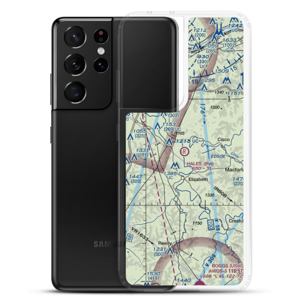 Hales Landing Airport (2WV3) VFR Sectional Samsung Case Samsung Galaxy S21 Ultra model shown