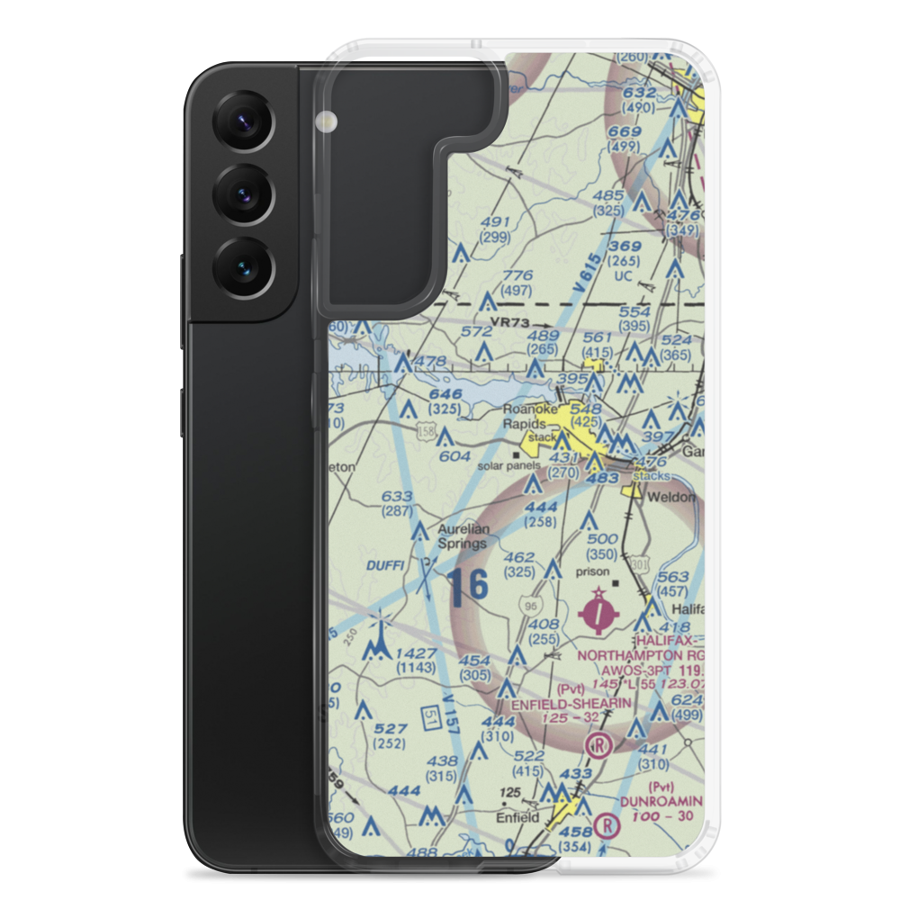 Halifax County Airport (RZZ) VFR Sectional Samsung Case Samsung Galaxy S22 Plus model shown