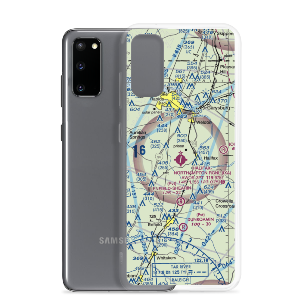 Halifax-Northampton Regional Airport (IXA) VFR Sectional Samsung Case Samsung Galaxy S20 model shown