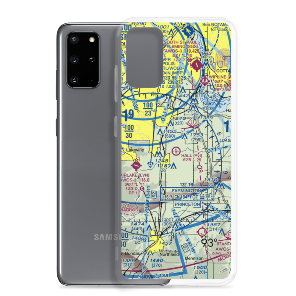 Hall Airport (69MY) VFR Sectional Samsung Case Samsung Galaxy S20 Plus model shown
