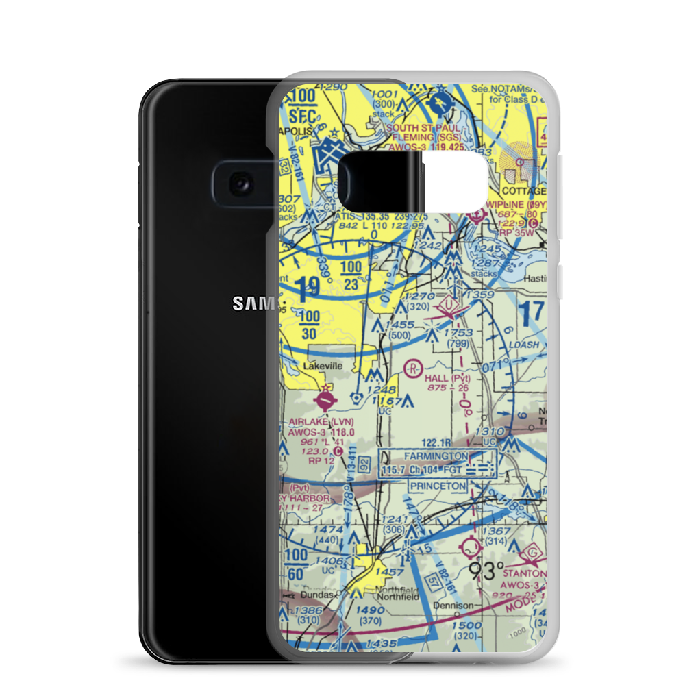 Hall Airport (69MY) VFR Sectional Samsung Case Samsung Galaxy S10e model shown