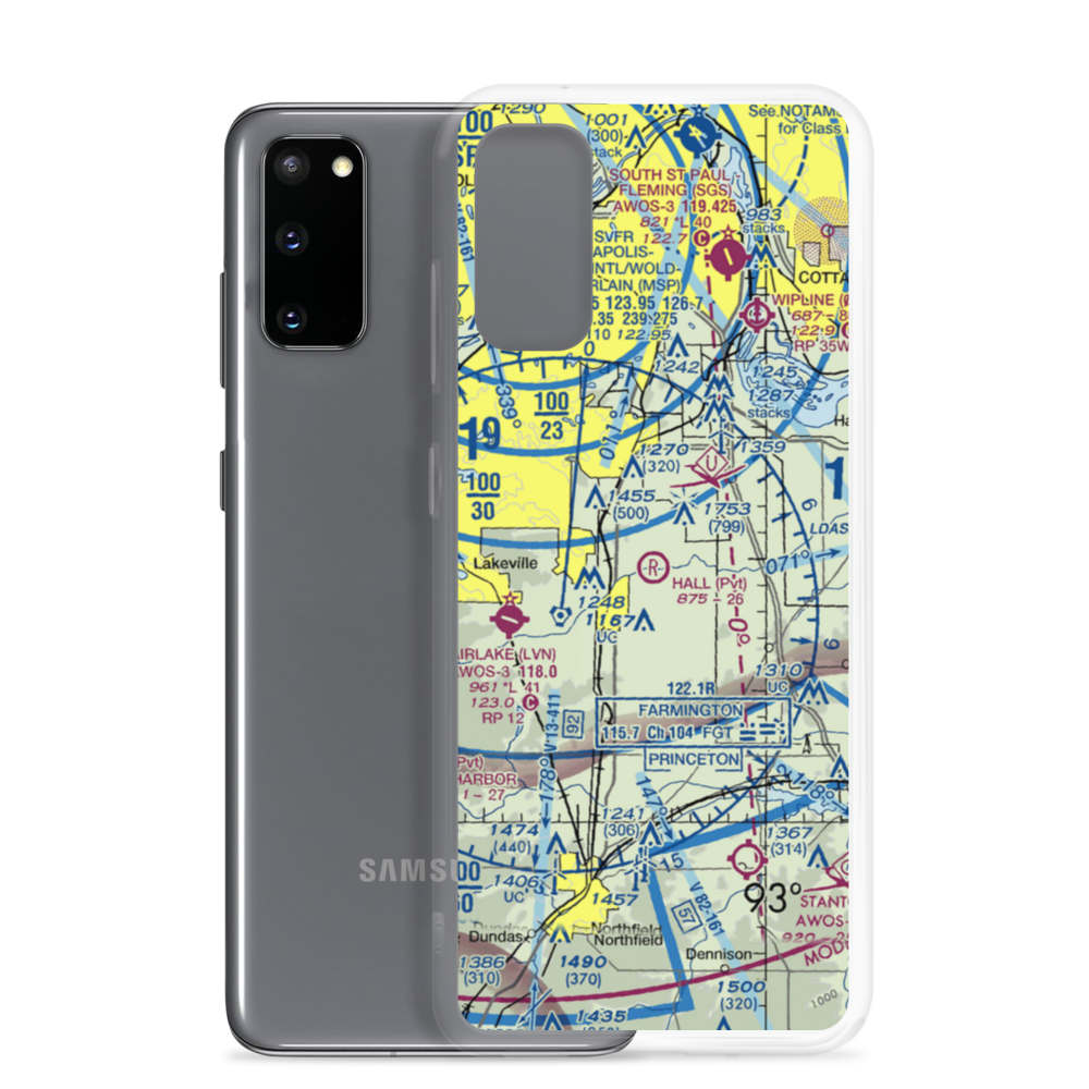 Hall Airport (69MY) VFR Sectional Samsung Case Samsung Galaxy S20 model shown