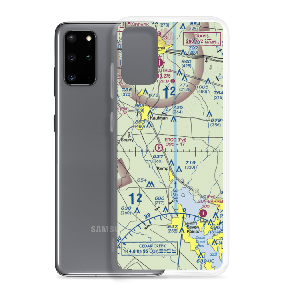 Hall Airport (K00) VFR Sectional Samsung Case Samsung Galaxy S20 Plus model shown