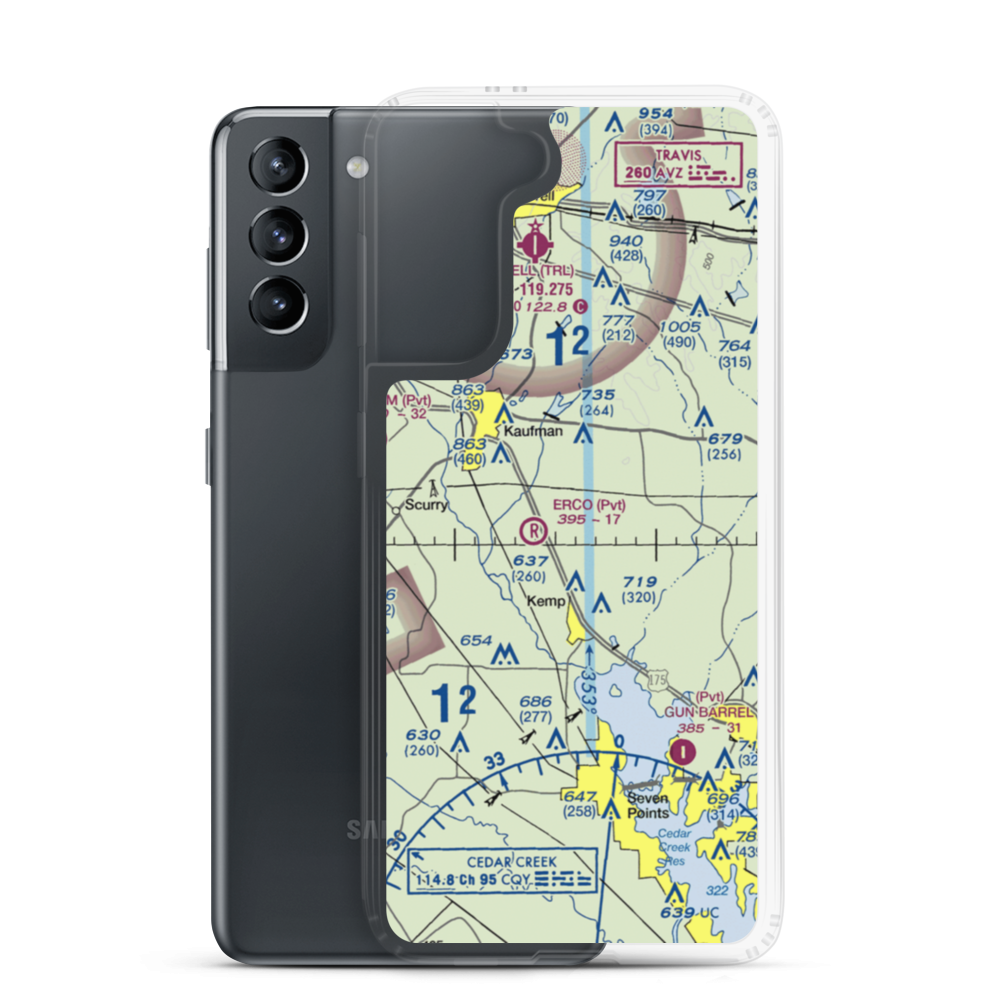 Hall Airport (K00) VFR Sectional Samsung Case Samsung Galaxy S21 model shown