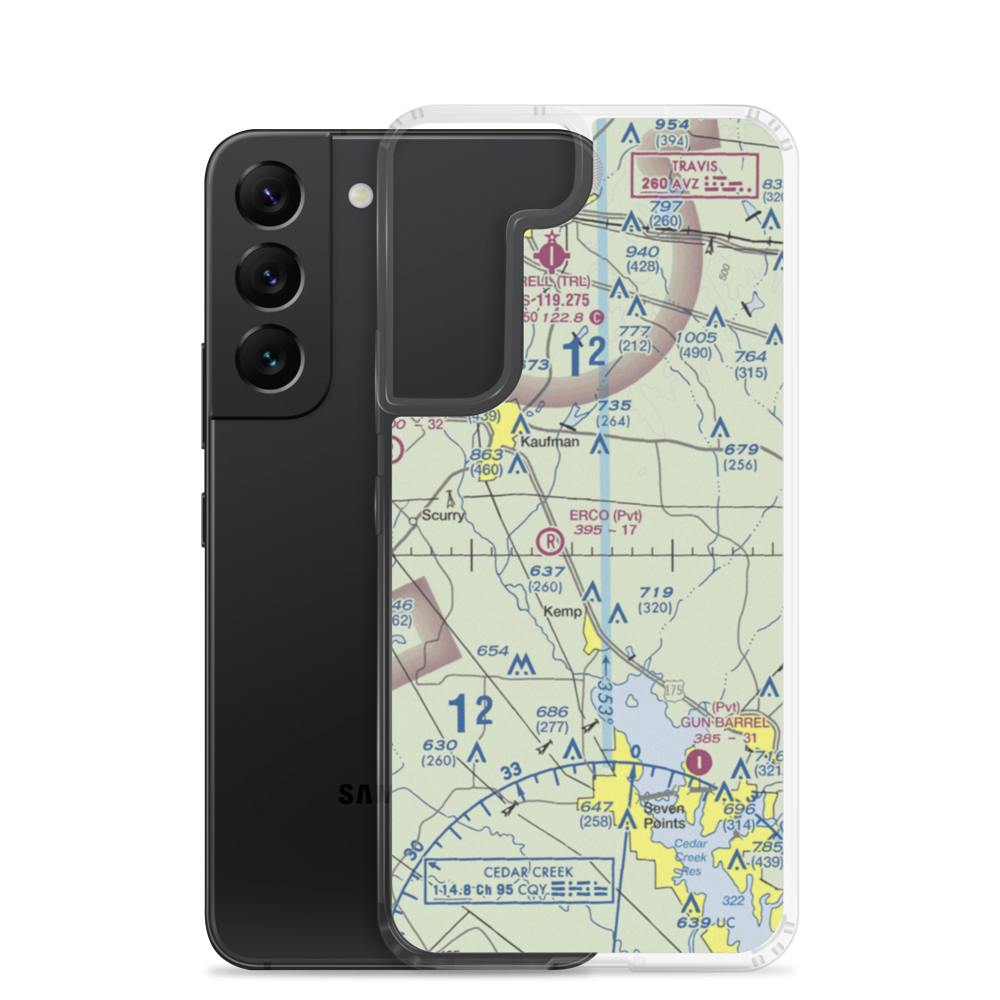 Hall Airport (K00) VFR Sectional Samsung Case Samsung Galaxy S22 model shown