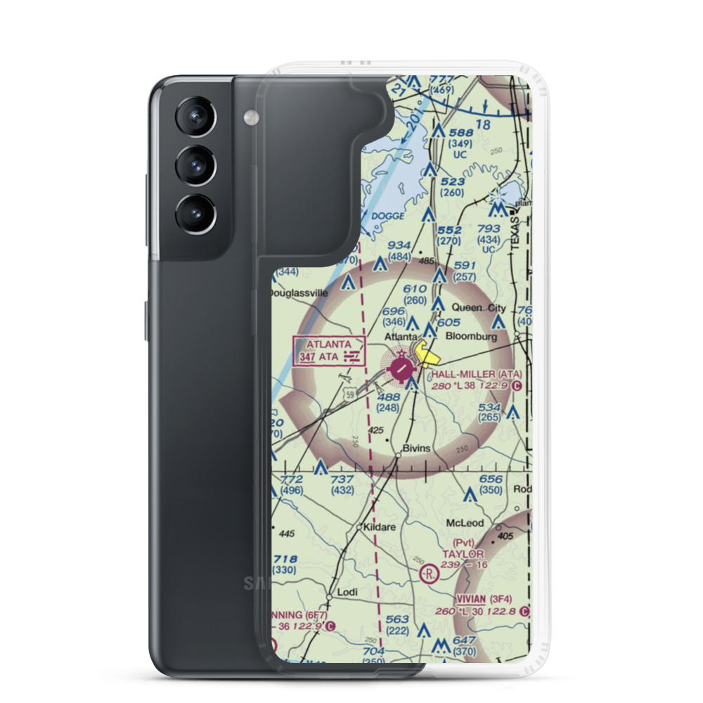 Hall Miller Municipal Airport (ATA) VFR Sectional Samsung Case Samsung Galaxy S21 model shown