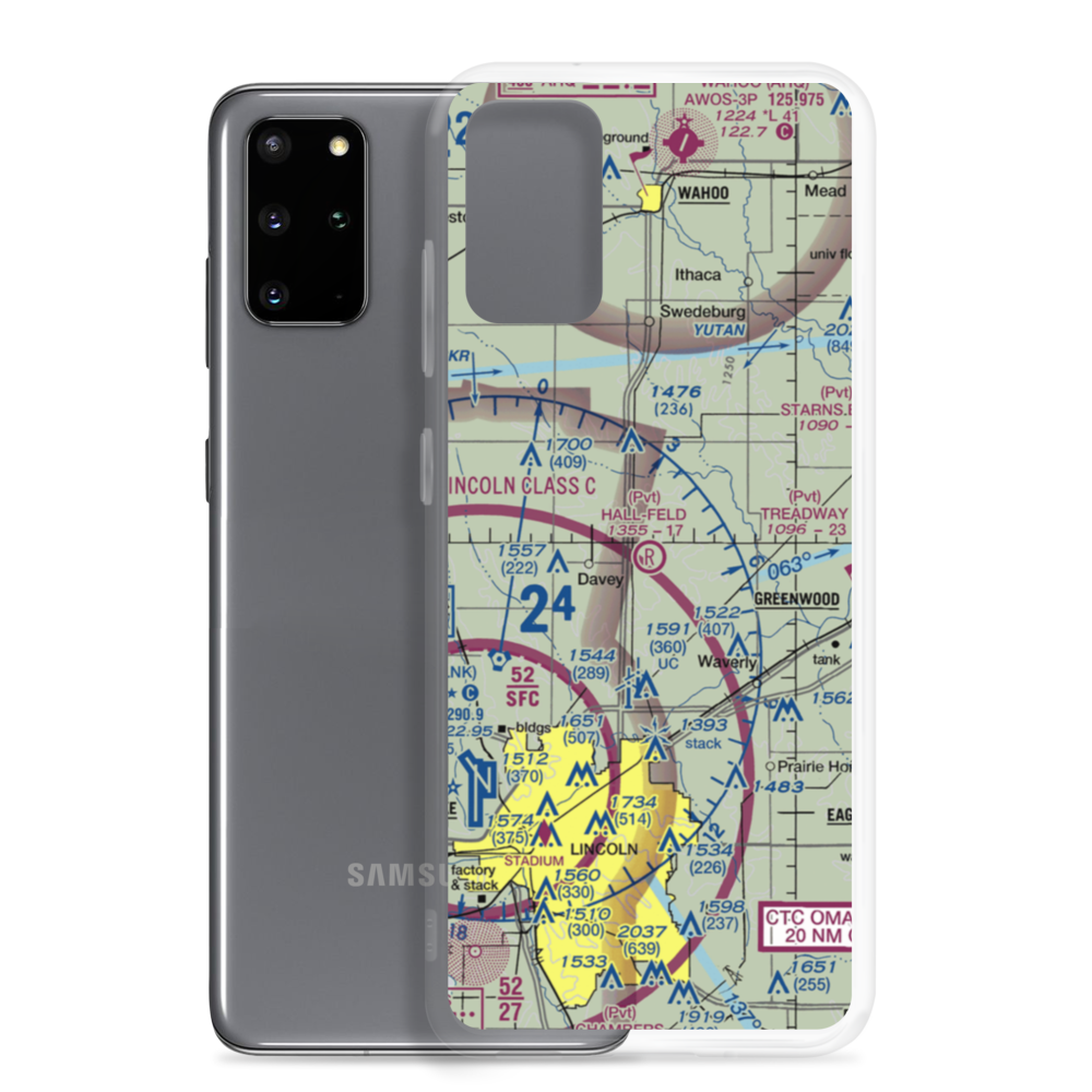 Hall-Feld Airport (68NE) VFR Sectional Samsung Case Samsung Galaxy S20 Plus model shown