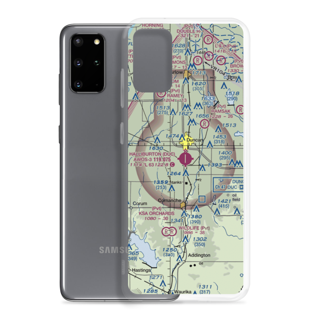 Halliburton Field (DUC) VFR Sectional Samsung Case Samsung Galaxy S20 Plus model shown