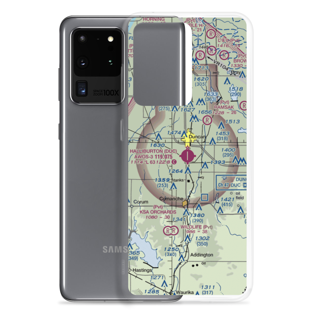 Halliburton Field (DUC) VFR Sectional Samsung Case Samsung Galaxy S20 Ultra model shown