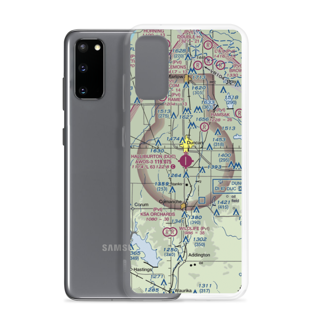 Halliburton Field (DUC) VFR Sectional Samsung Case Samsung Galaxy S20 model shown