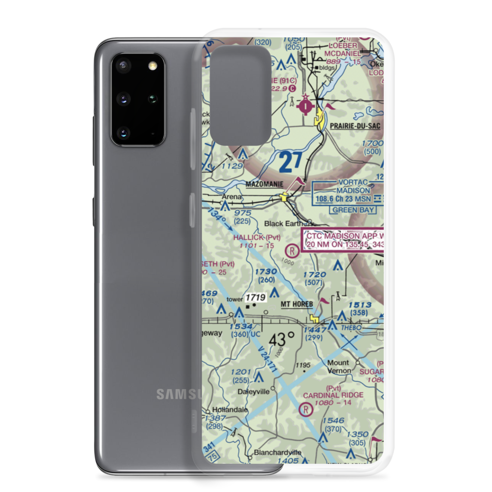 Hallick Farm Airport (WI66) VFR Sectional Samsung Case Samsung Galaxy S20 Plus model shown