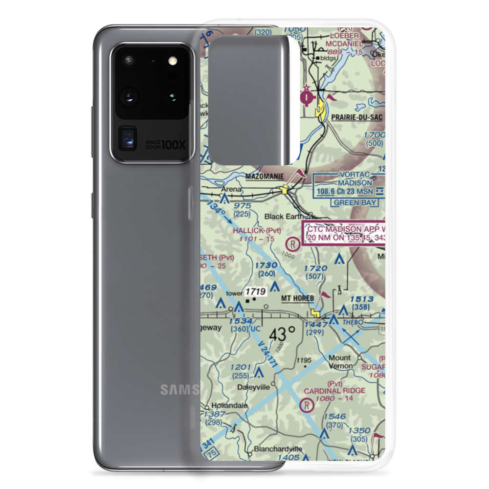 Hallick Farm Airport (WI66) VFR Sectional Samsung Case Samsung Galaxy S20 Ultra model shown