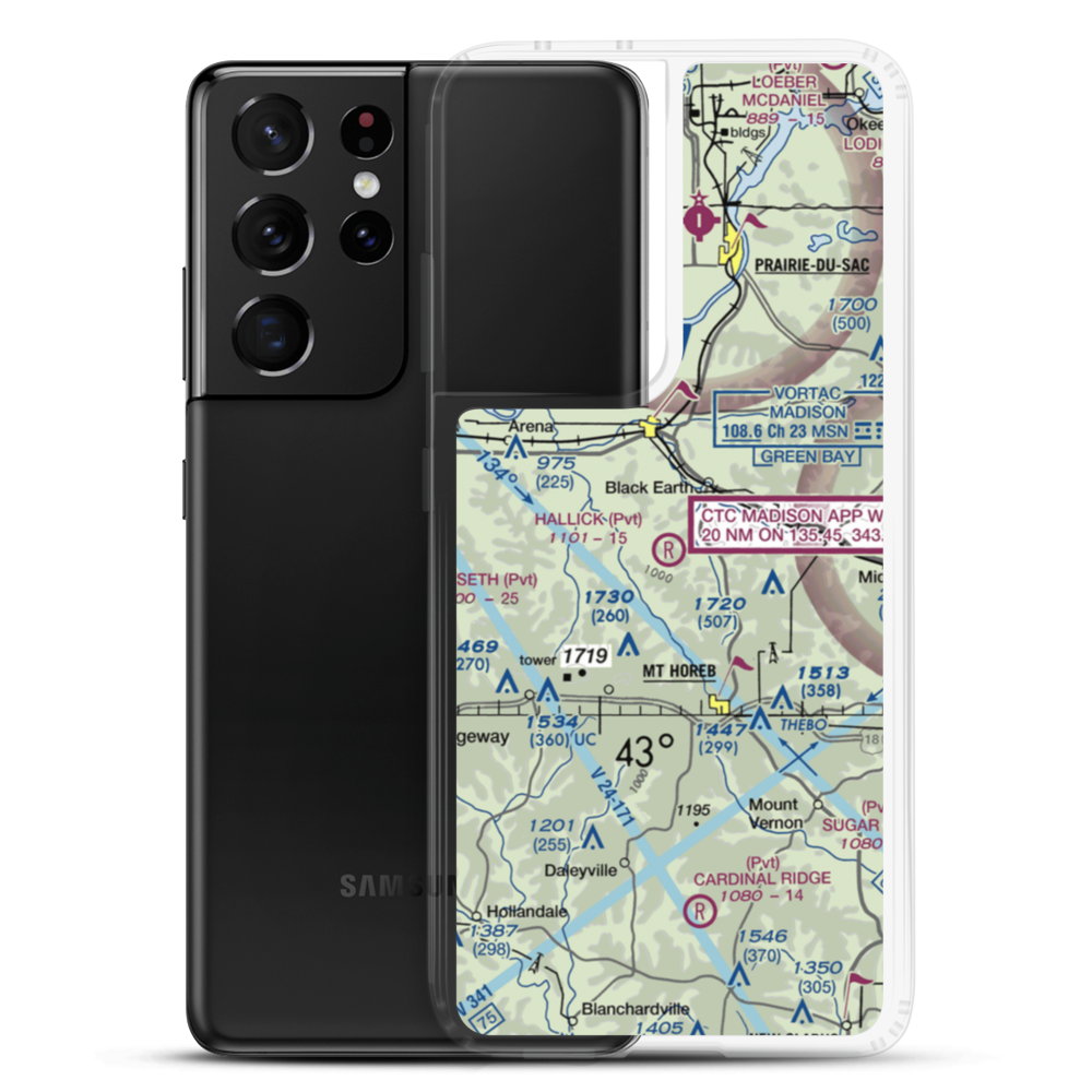 Hallick Farm Airport (WI66) VFR Sectional Samsung Case Samsung Galaxy S21 Ultra model shown