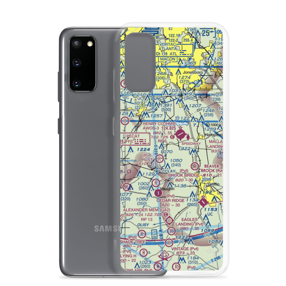Halls Flying Ranch Airport (0GA0) VFR Sectional Samsung Case Samsung Galaxy S20 model shown