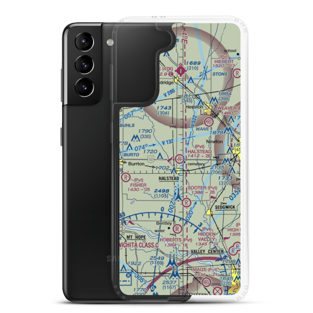 Halstead Airport (SN05) VFR Sectional Samsung Case Samsung Galaxy S21 Plus model shown
