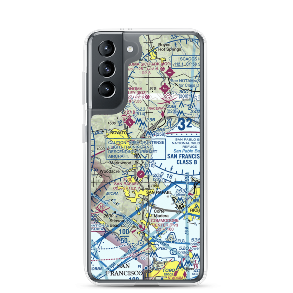 Hamilton Field (SRF) VFR Sectional Samsung Case Samsung Galaxy S21 model shown