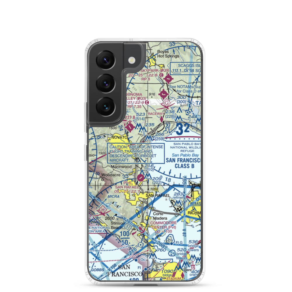 Hamilton Field (SRF) VFR Sectional Samsung Case Samsung Galaxy S22 model shown