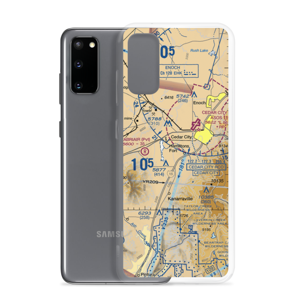 Hamilton Fort Ranch Airport (UT80) VFR Sectional Samsung Case Samsung Galaxy S20 model shown