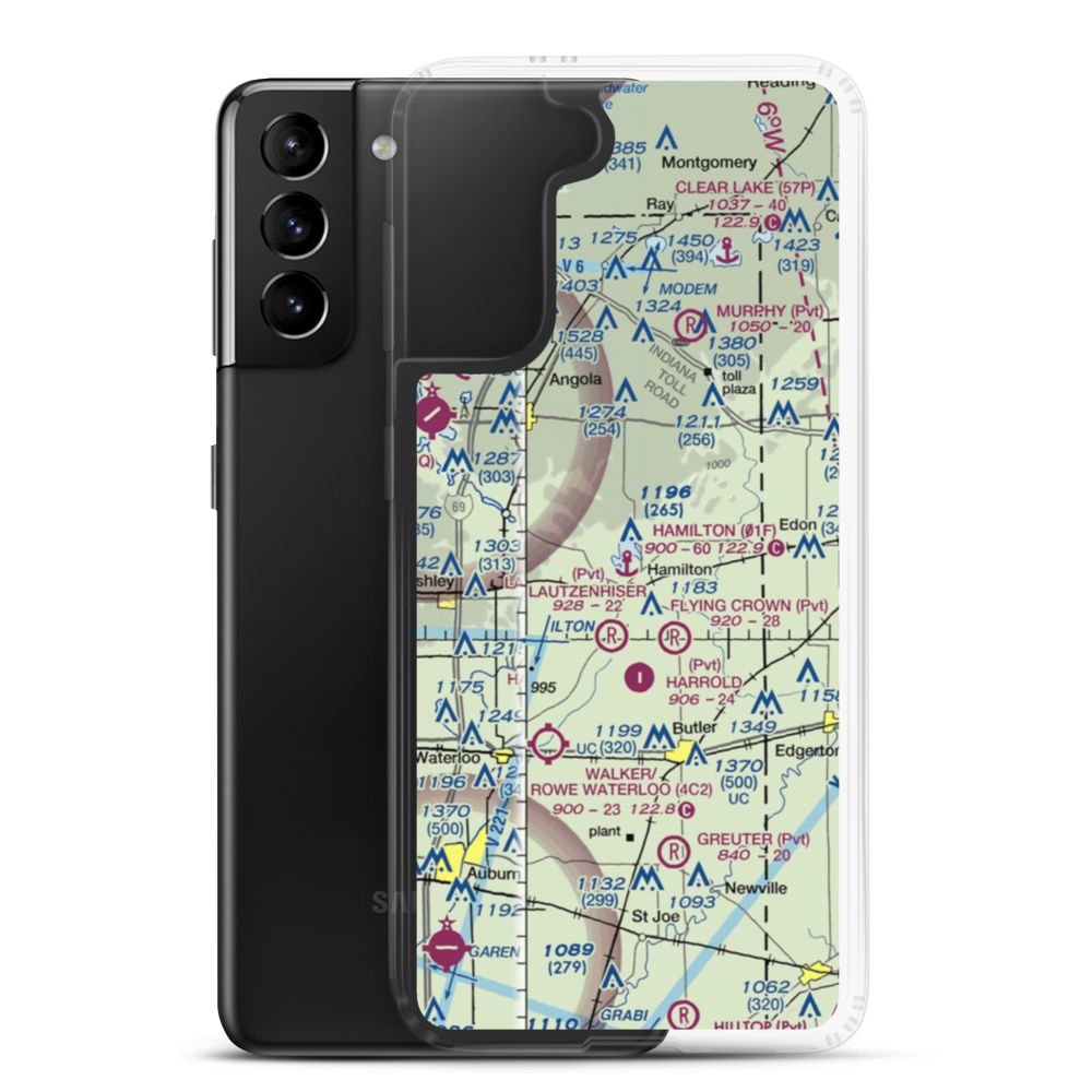 Hamilton Lake Seaplane Base (01F) VFR Sectional Samsung Case Samsung Galaxy S21 Plus model shown