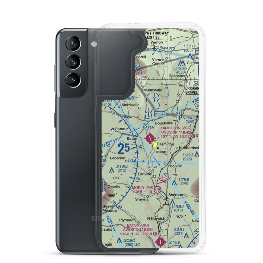 Hamilton Municipal Airport (VGC) VFR Sectional Samsung Case Samsung Galaxy S21 model shown
