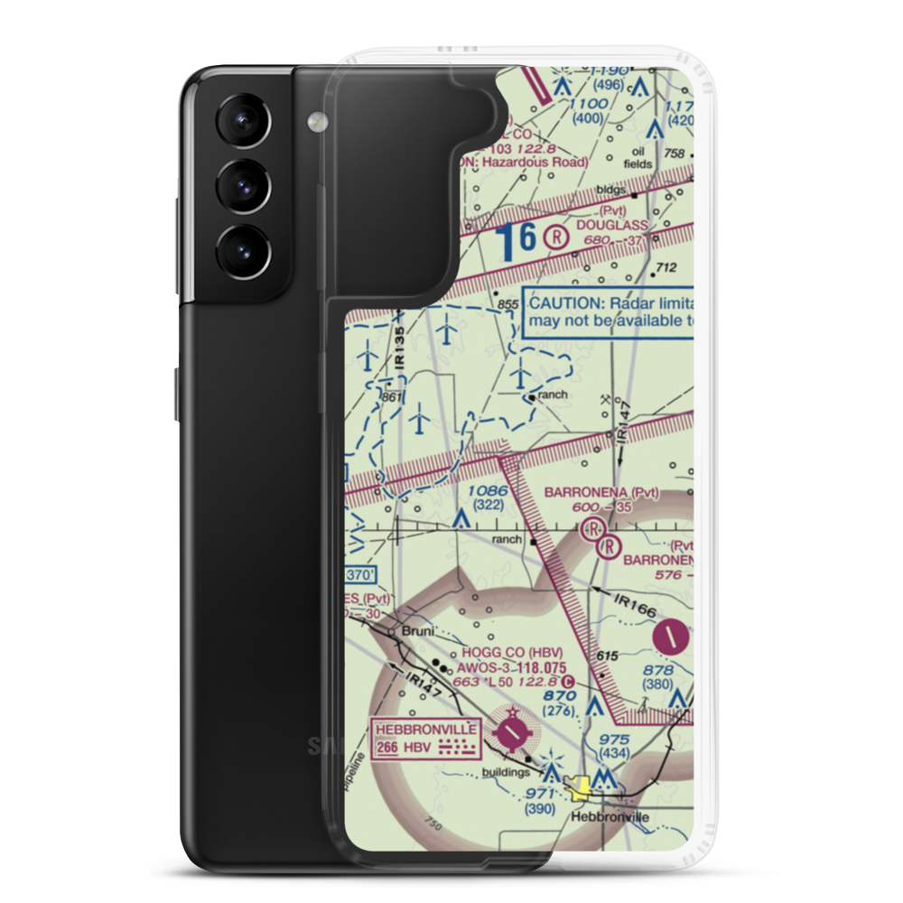 Hamilton Ranch Airport (8TS0) VFR Sectional Samsung Case Samsung Galaxy S21 Plus model shown