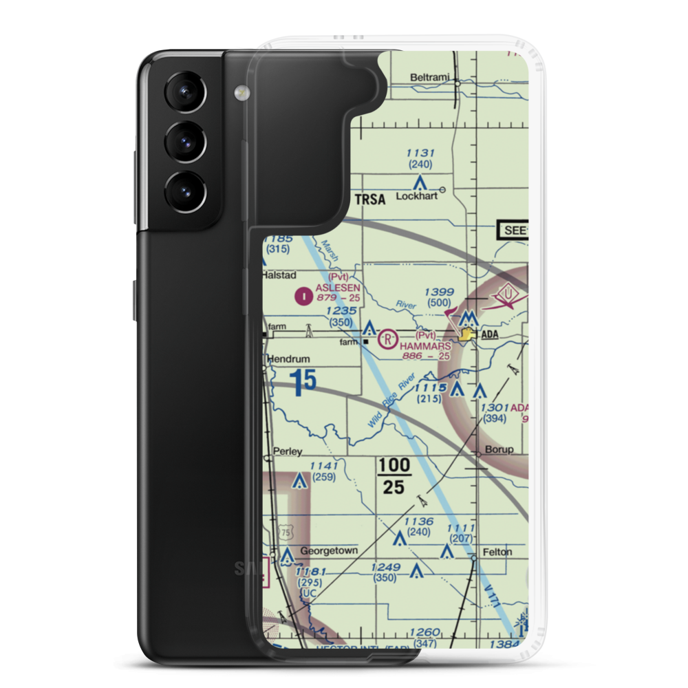 Hammars Farm Airport (MN01) VFR Sectional Samsung Case Samsung Galaxy S21 Plus model shown