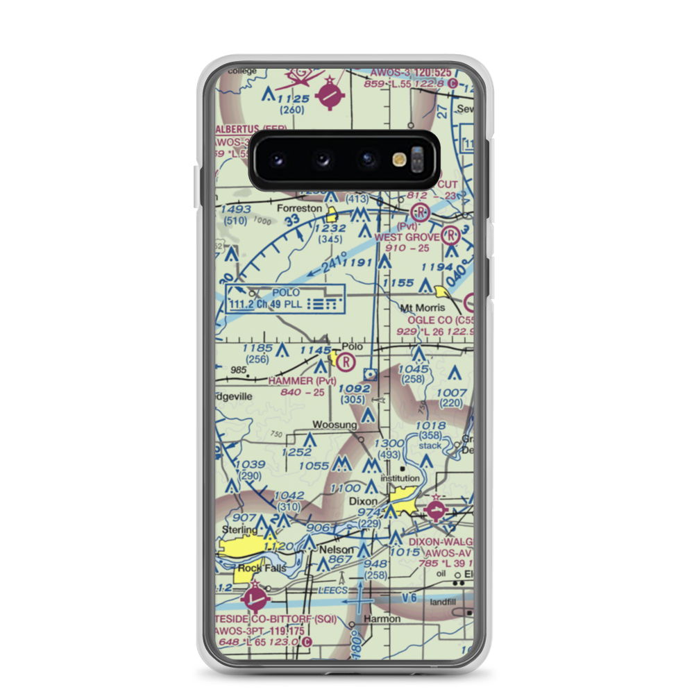 Hammer Airport (00IL) VFR Sectional Samsung Case Samsung Galaxy S10 model shown