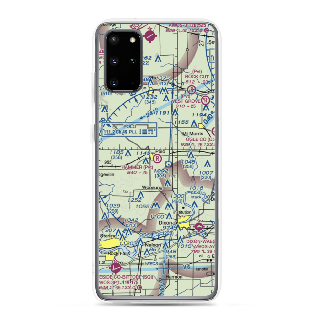 Hammer Airport (00IL) VFR Sectional Samsung Case Samsung Galaxy S20 Plus model shown