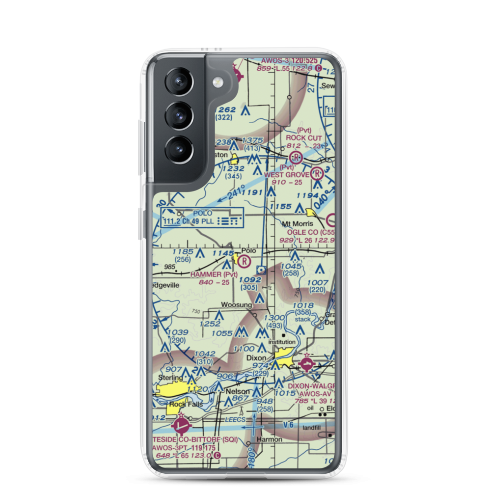 Hammer Airport (00IL) VFR Sectional Samsung Case Samsung Galaxy S21 model shown