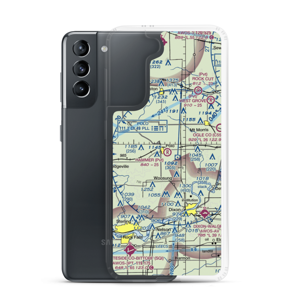 Hammer Airport (00IL) VFR Sectional Samsung Case Samsung Galaxy S21 model shown
