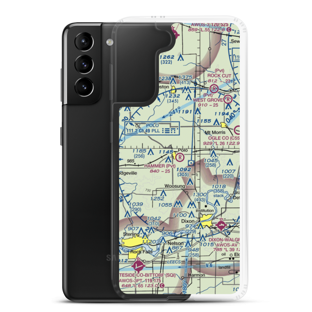 Hammer Airport (00IL) VFR Sectional Samsung Case Samsung Galaxy S21 Plus model shown