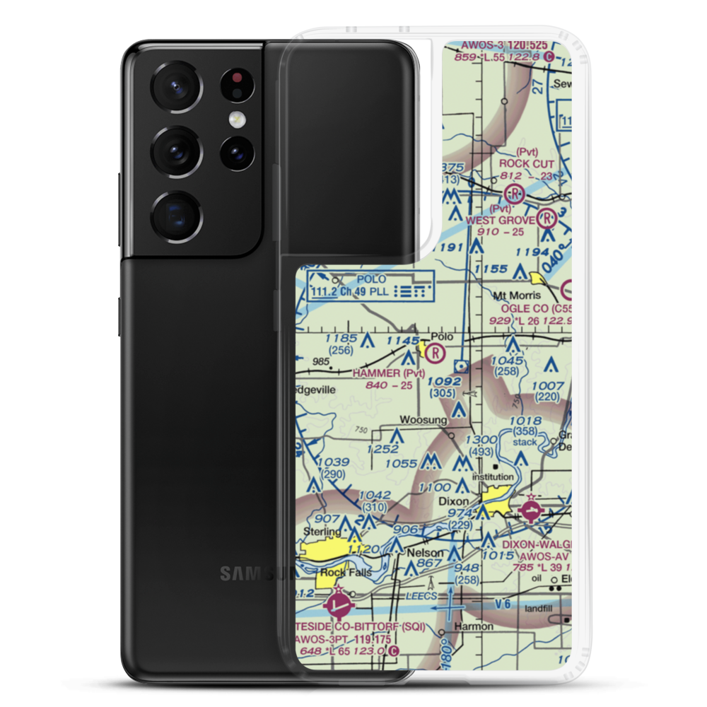 Hammer Airport (00IL) VFR Sectional Samsung Case Samsung Galaxy S21 Ultra model shown