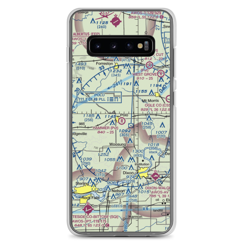 Hammer Airport (00IL) VFR Sectional Samsung Case Samsung Galaxy S10+ model shown