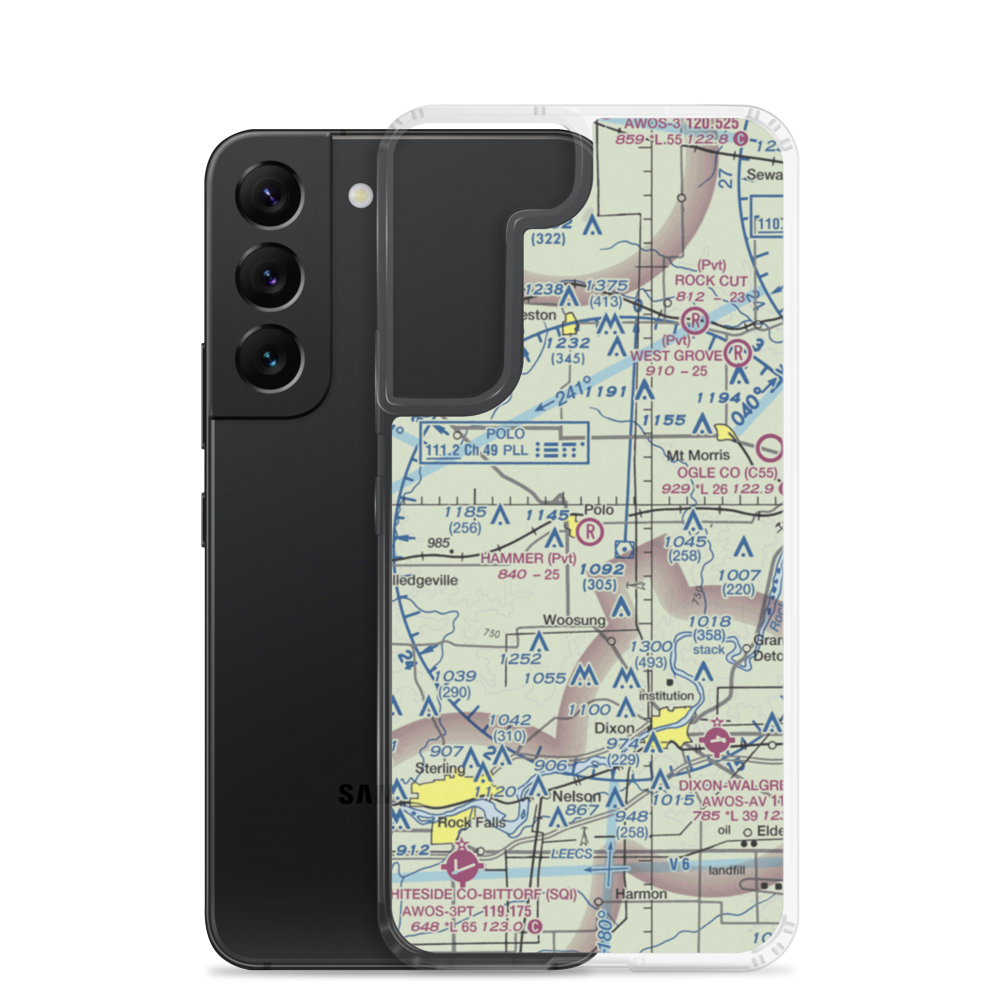 Hammer Airport (00IL) VFR Sectional Samsung Case Samsung Galaxy S22 model shown