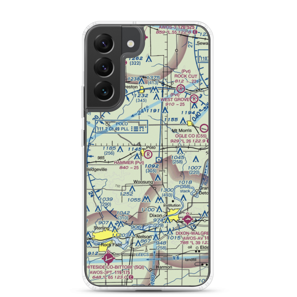 Hammer Airport (00IL) VFR Sectional Samsung Case Samsung Galaxy S22 Plus model shown