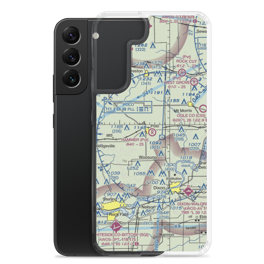 Hammer Airport (00IL) VFR Sectional Samsung Case Samsung Galaxy S22 Plus model shown